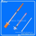 1ml disposable safety insulin syringe with fixed needle for diabetes